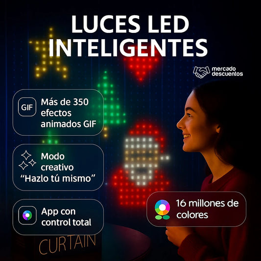 CORTINA LED INTELIGENTE PERSONALIZABLE 2X2